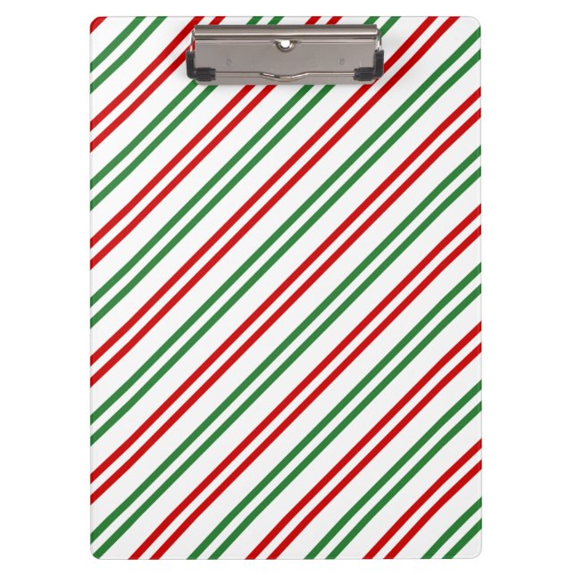Pranchetas Candy Cane Christmas Strips Red Green (Frente)