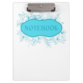 Pranchetas Capa de Caderno Floral Azul