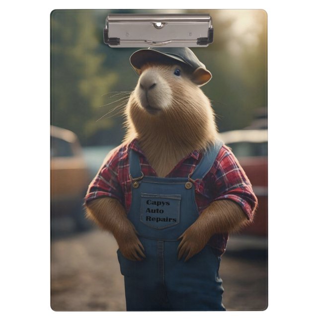 Pranchetas "Capivara Mecânico: Graxa, Engrenagens e Boas Vibr (Frente)