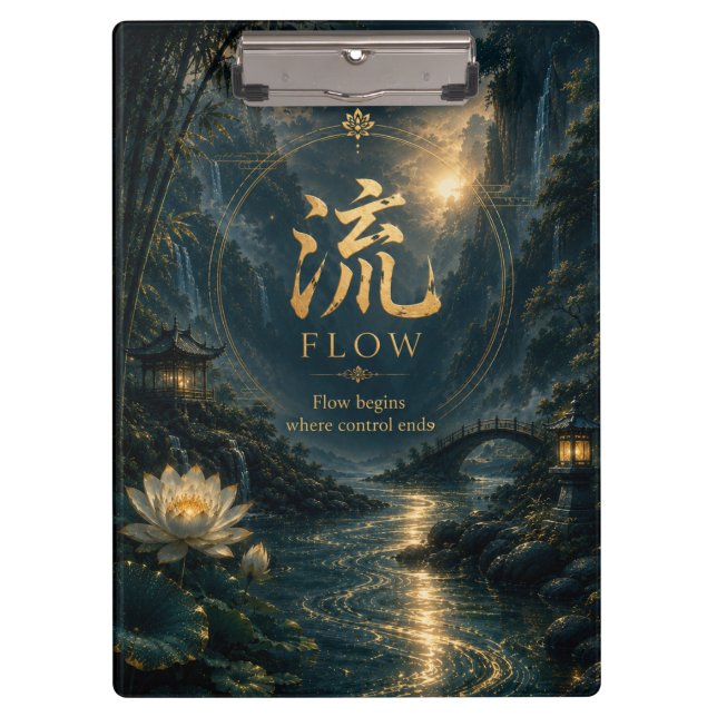 Pranchetas Caractere Chinês 流 Fluxo (Liú)   (Frente)