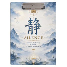 Pranchetas Caractere Chinês 静 Silêncio (Jing) Lótus