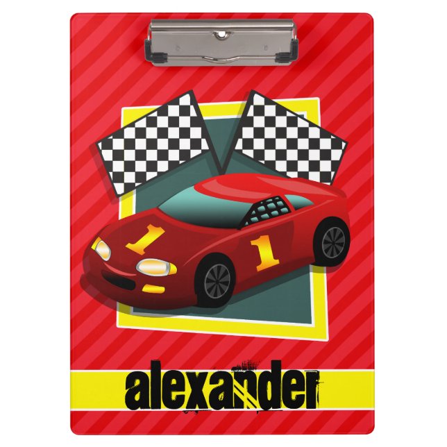 Pranchetas Carro-Corrida Vermelho; Escarlate Red Strips (Frente)