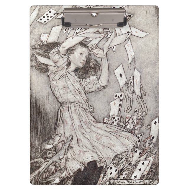 Pranchetas Cartas Vitorianas em Queda da Alice Retro (Frente)