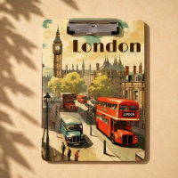 Cartaz de Viagem Vintage Londres Inglaterra Estéti