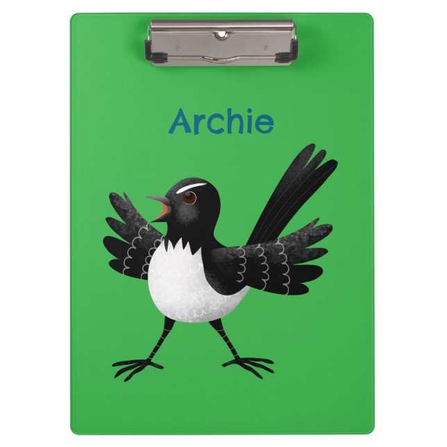 Pranchetas Cartoon australiano Willie Wagtail personalizado (Frente)