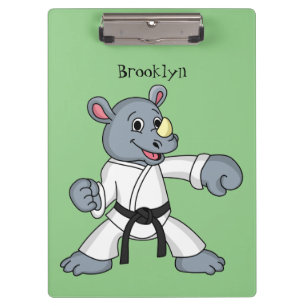 Pranchetas Cartoon bonito rhino kung fu