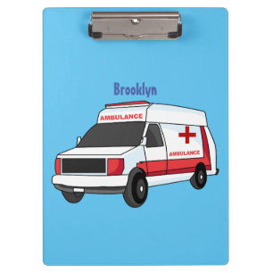 Pranchetas Cartoon de ambulância vermelha