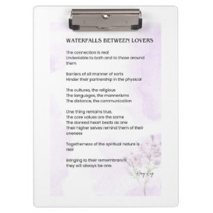 Pranchetas Cascata entre amantes elevando Poster