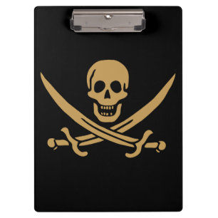 Pranchetas Caveira e Cutelo de Ouro Asteca Pirata Calico Jack