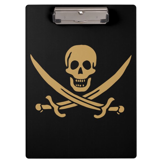 Pranchetas Caveira e Cutelo de Ouro Asteca Pirata Calico Jack (Frente)