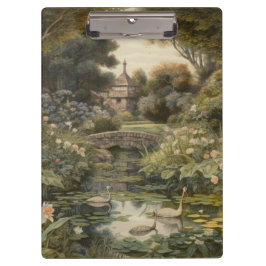 Pranchetas Cena botânica dos cisnes num jardim inglês