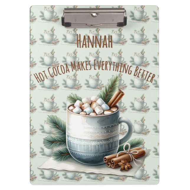 Pranchetas Cena de Caneca de Marshmallow de Cacau de Inverno  (Frente)