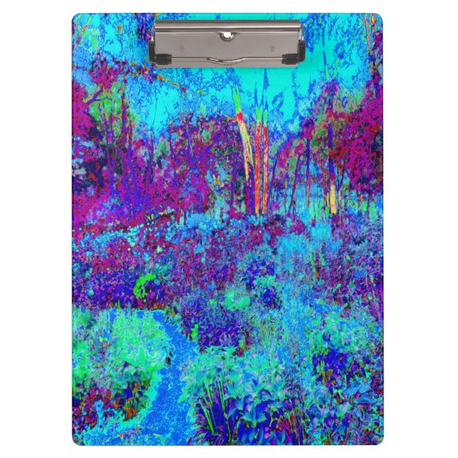 Pranchetas Cena de Jardim Azul Impressionista Psicodélico (Frente)