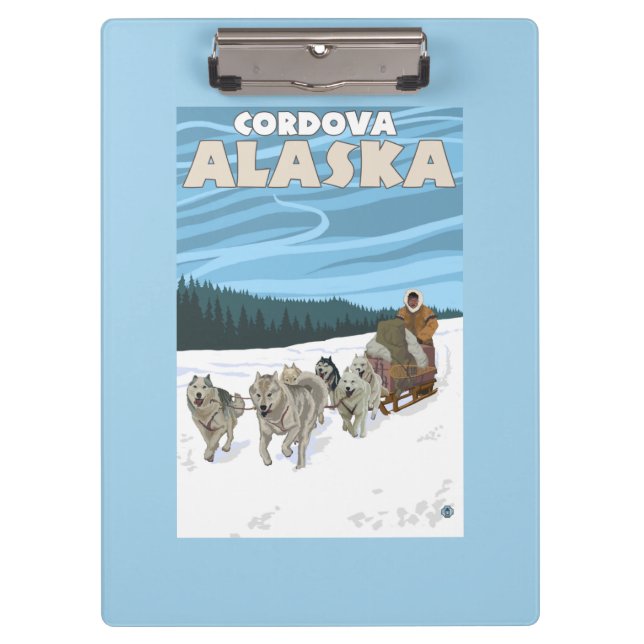 Pranchetas Cena Sledding do cão - Cordova, Alaska (Frente)