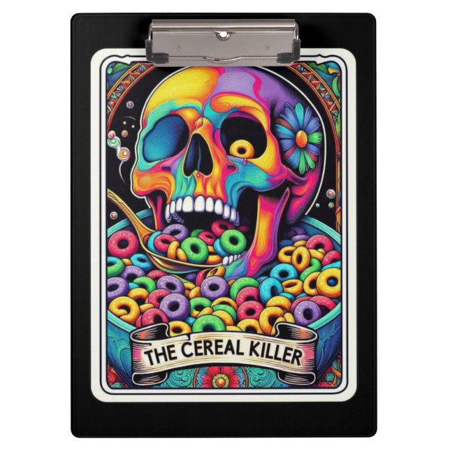Pranchetas Cereal Killer Tarot – Skull Eating Cereal, Dark (Frente)