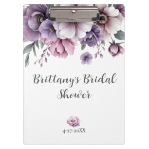 Pranchetas Chá de Bebê Lavanda Floral Aquarela