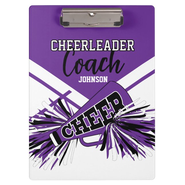 Pranchetas Cheerleader Coach - Purple, Black & White (Frente)