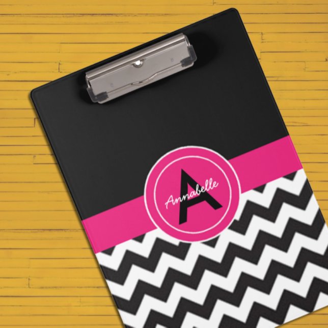 Pranchetas Chevron cor-de-rosa preto (Criador carregado)