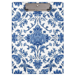 Pranchetas Chinoiserie Floral Azul Aquarela Branca