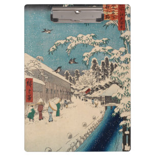 Pranchetas Chinoiserie Ukiyo-e Paisagem Japonesa de Inverno c