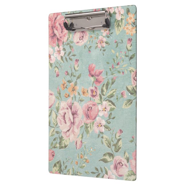 Pranchetas Chique vitoriano pálido azul-floral vermelho (Esquerda)