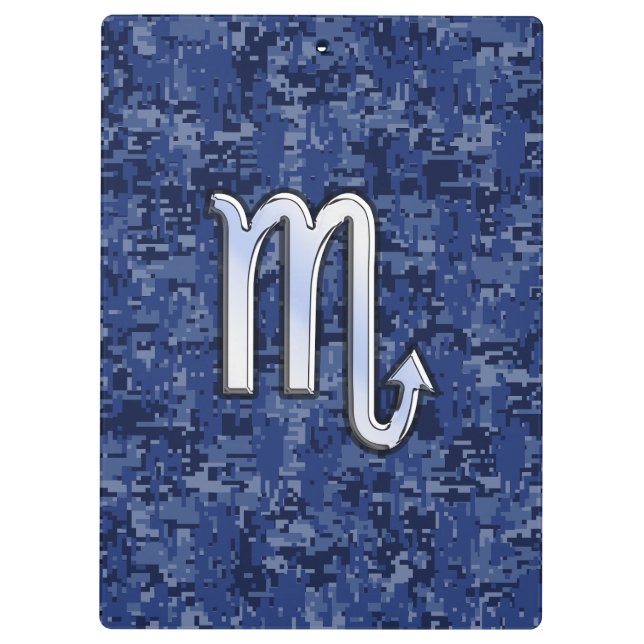 Pranchetas Chrome Scorpio Zodiac Sinal no Camo Azul Marinho (Verso)