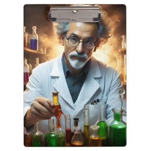 Pranchetas Cientista Num Laboratório Misturando Poções,