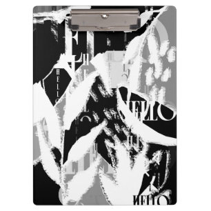 Pranchetas Cinza abstrato Black White