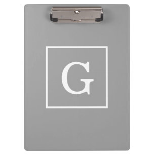 Pranchetas Cinza Escura Branco com estrutura inicial Monogram