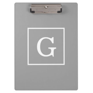 Pranchetas Cinza Escura Branco com estrutura inicial Monogram