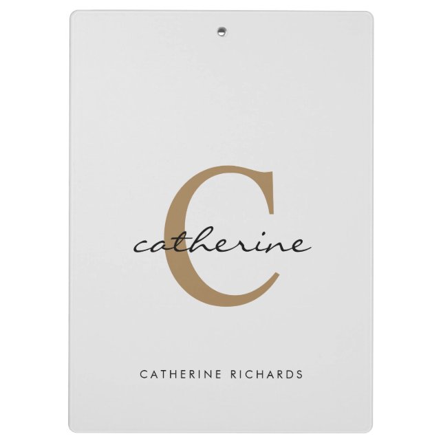 Pranchetas Cinza leve simples personalizada (Verso)