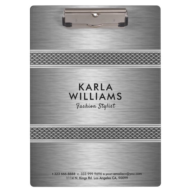 Pranchetas Cinza Metálico de Luz Moderna de Designs Geométric (Frente)