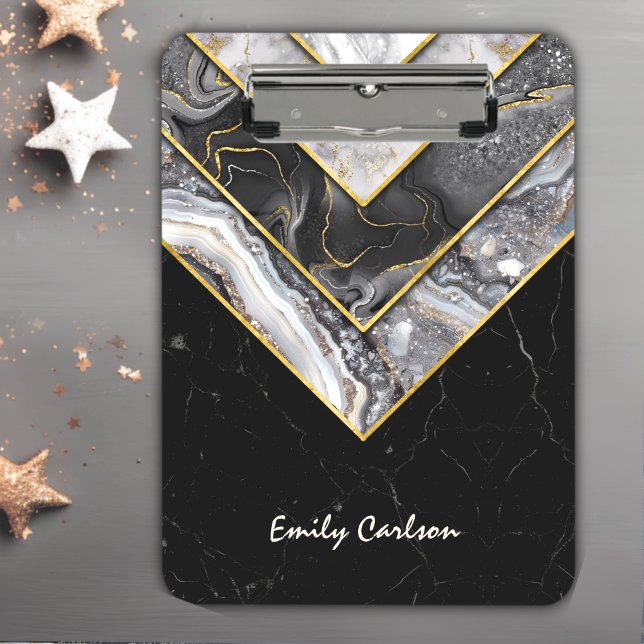 Pranchetas Cinza preta elegante, geométrica única (Criador carregado)