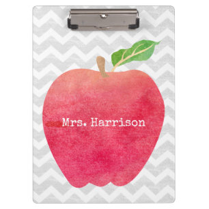 Pranchetas Cinzas vermelhas personalizadas Chevron de Apple