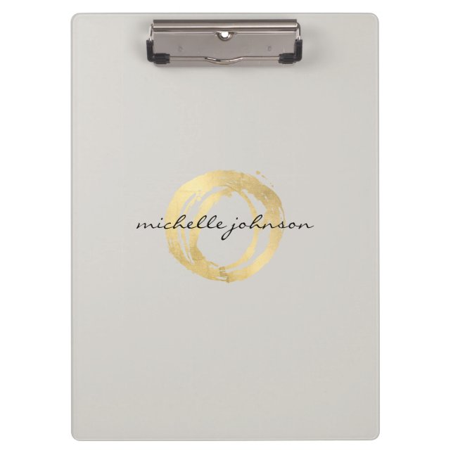 Pranchetas Círculo Pintado Dourado Luxe Faux em Tom Personali (Frente)
