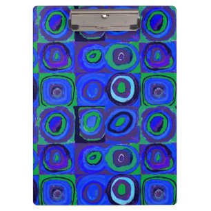 Pranchetas Círculo Quadrado do Kandinsky Farbstudie Blue Quad