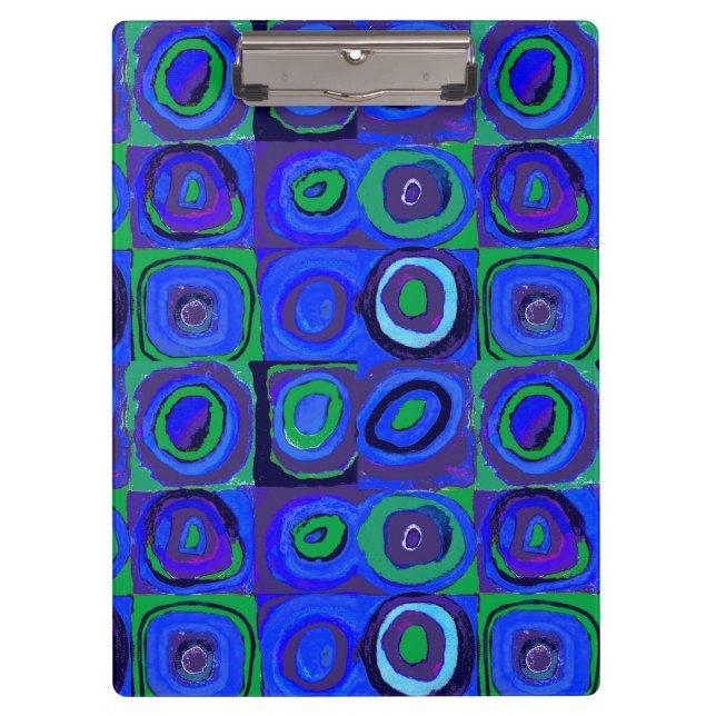 Pranchetas Círculo Quadrado do Kandinsky Farbstudie Blue Quad (Frente)