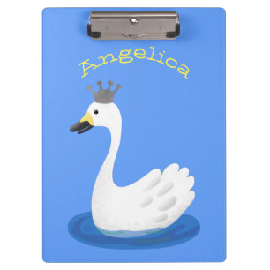 Pranchetas Cisne branco bonito com desenho animado