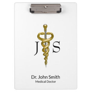Pranchetas Clássico Médico Noble Elegante Dourado Silver Ascl