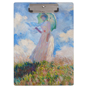 Pranchetas Claude Monet - Mulher com Parasol virada para a es