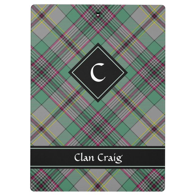 Pranchetas Clipboard Clan Craig Tartan (Verso)