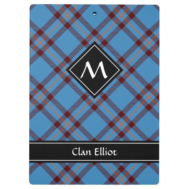 Pranchetas Clipboard Clan Elliot Antigo Tartan (Verso)