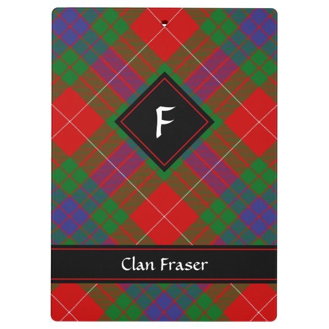 Pranchetas Clipboard Clan Fraser Tartan (Verso)