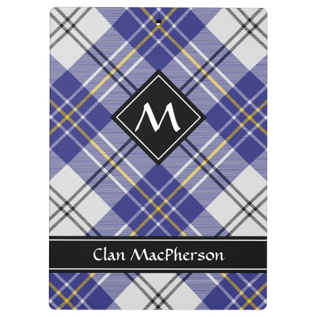 Pranchetas Clipboard Clan MacPherson Blue Dress Tartan (Verso)