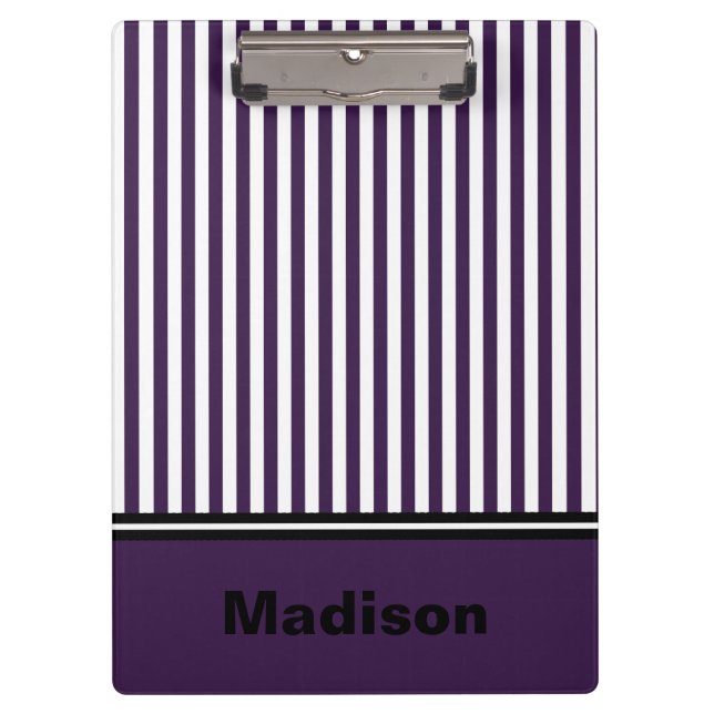 Pranchetas Clipboard com distribuição de roxo e branco person (Frente)