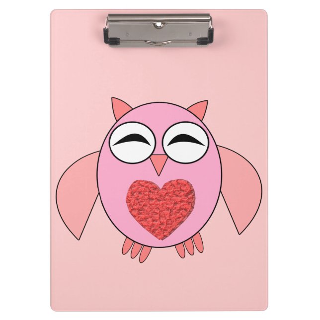Pranchetas Clipboard Coração Coração de Amor Rosa (Frente)