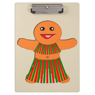 Pranchetas Clipboard da Mulher do Gingerpão do Natal