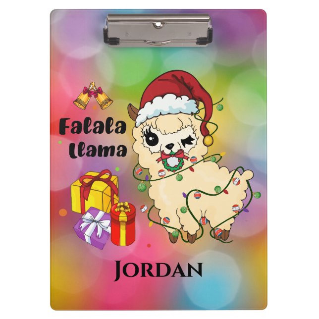Pranchetas Clipboard de Natal Llama (Frente)
