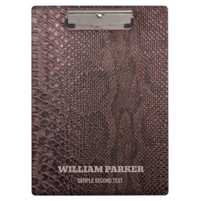 Pranchetas Clipboard de padrão Brown Snakeskin (Frente)