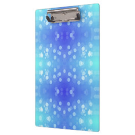 Pranchetas clipboard featuring a blue and teal bokeh pattern 